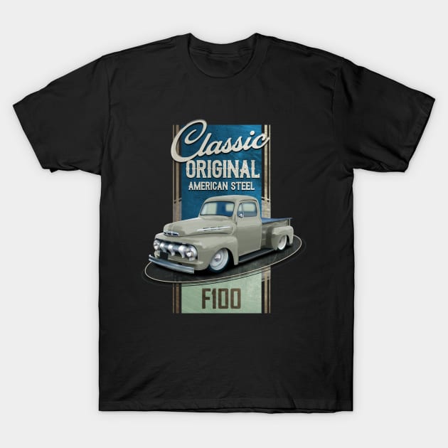 F100 Pickup Truck T-Shirt by hardtbonez